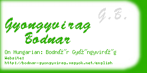 gyongyvirag bodnar business card